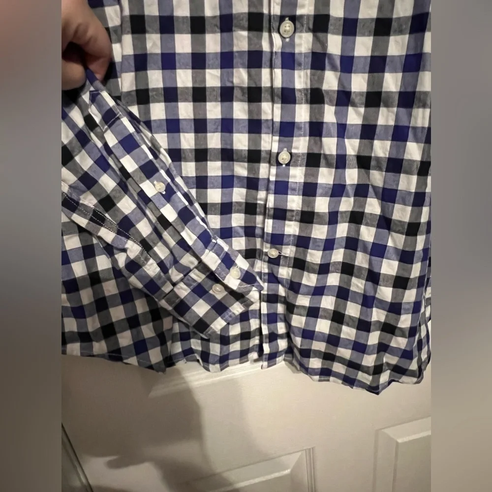 Banana Republic Men’s XL Flannel Camden Fit Button Up Shirt Plaid Blue X Large